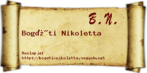 Bogáti Nikoletta névjegykártya